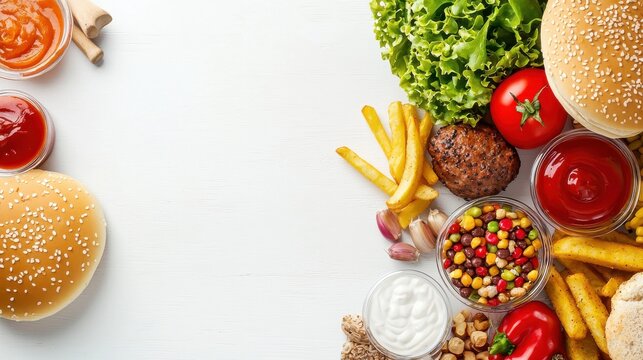 create a flyer for food addiction, white background