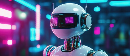 Poster - Isolated robot and factory icon Collection of robotic and industrial symbols for digital use