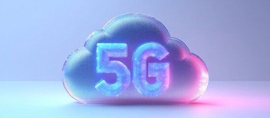 Aufkleber - Isolated 3D illustration of a cloud symbol representing 5G technology on a white background