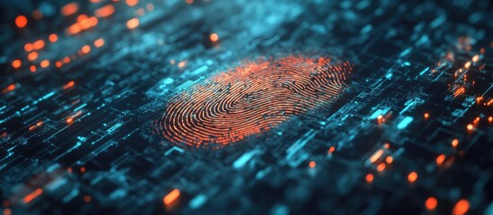 Poster - Fingerprint based security technology enables access identification and data protection for banks and computers through advanced finger scanning systems