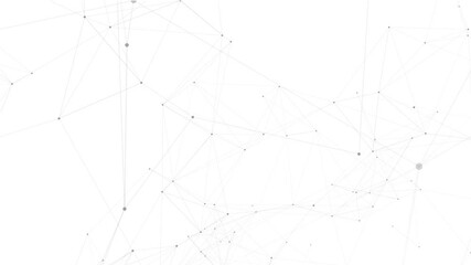 Poster - line connect network animation on white background. Line technology data connection and business background
