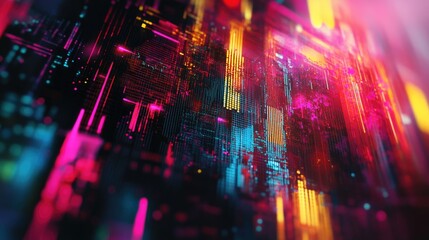 Poster - Abstract digital design featuring a glitch effect and error patterns