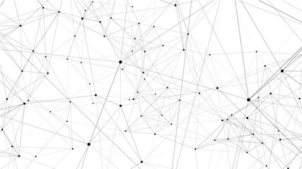 Poster - Black line animation on white background. Line technology data connection and business background