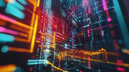 Poster - Abstract digital representation of business and financial concepts through the visualization of options