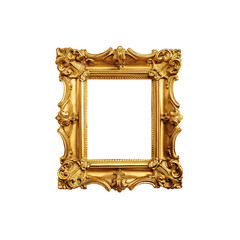 Vintage ornate gold picture frame with empty space for art