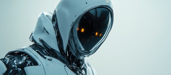 Poster - 3D rendering of an alien robot featuring a large hooded head