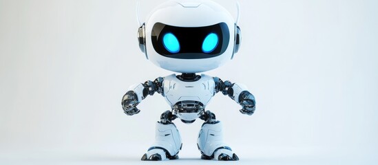 Poster - Funny robot character in T pose 3D illustration