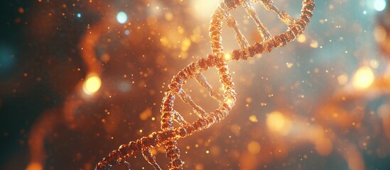 Poster - Diminishing DNA strands against a softly blurred backdrop