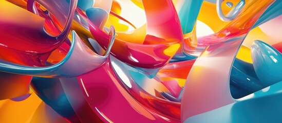 Fototapete - Vibrant and colorful abstract composition showcasing dynamic shapes and patterns for a modern artistic look