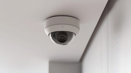 Poster - Ceiling mounted CCTV camera with a clean white backdrop