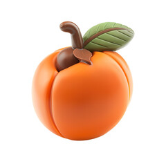 Wall Mural - Front view of a chocolate apricot figurine isolated on a white transparent background