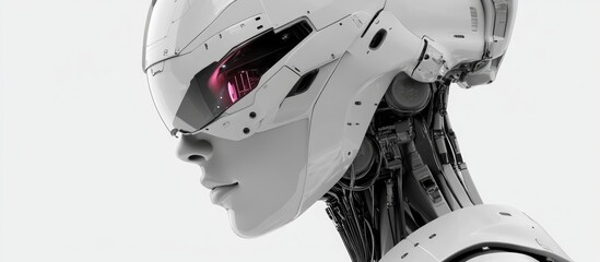 Poster - 3D render of a female robot presented against a white background