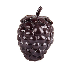 Wall Mural - Front view of a chocolate blackberry figurine isolated on a white transparent background