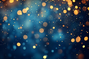 holiday illumination and decoration concept - christmas garland bokeh lights over dark blue background