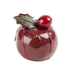 Wall Mural - Front view of a chocolate cranberry figurine isolated on a white transparent background