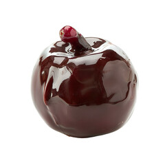 Wall Mural - Front view of a chocolate cranberry figurine isolated on a white transparent background