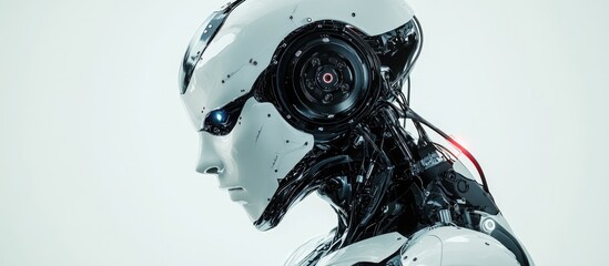 Poster - Highly detailed and lifelike high resolution 3D rendering of a humanoid android