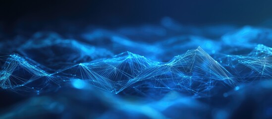 Poster - abstract wave design on a low polygon triangular backdrop exploring themes of cyberspace big data me