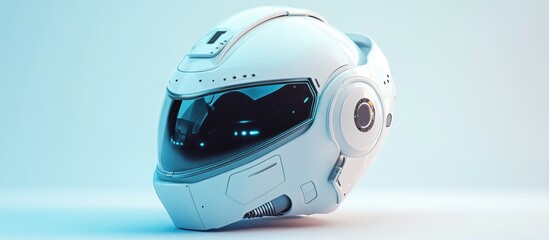 Poster - 3D rendered futuristic helmet design on a clean background