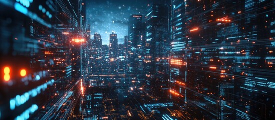 Aufkleber - Business objectives achieved in the digital landscape through metaverse online networks technology data and artificial intelligence