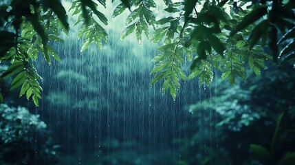 Wall Mural - forest rain of nature