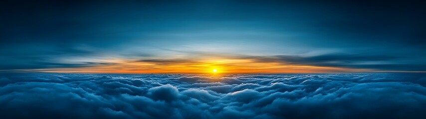 Wall Mural - majestic sunset aerial view with dramatic sky and inspirational mood