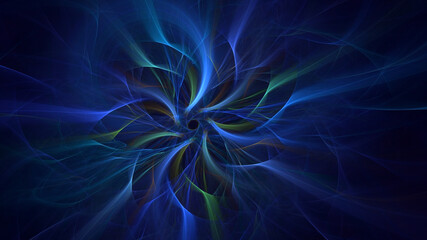 Poster - 3D manual rendering abstract multicolor fractal light background. Its not AI Generatd illustration.