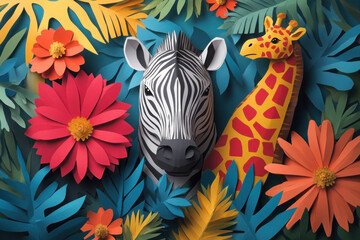 zebra and flowers