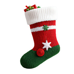 Colorful Christmas stocking decorated for festive holiday season