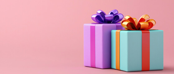 Diwali gift boxes, wrapped with ribbons, 3D illustration