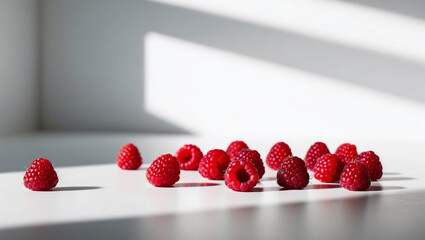 Wall Mural - raspberry on white