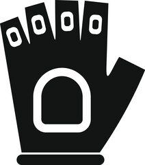Poster - Black fingerless sports glove protecting hand during workout is isolated on white background