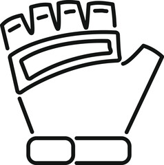 Poster - outline icon representing a bike glove, essential safety gear for cycling enthusiasts to protect the