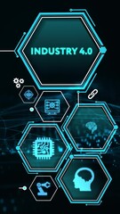 Wall Mural - Industry 4.0 Cloud computing, physical systems, IOT, cognitive computing industry.