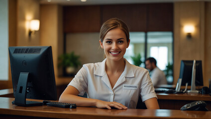 businesswoman working in office