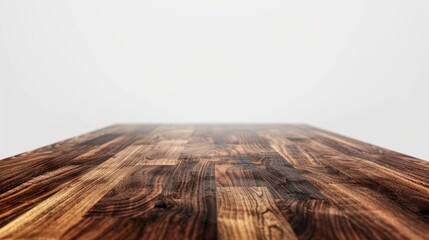 Canvas Print - Mock-up of dark wood table on white background