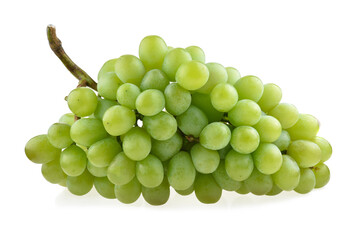 Wall Mural - Grapes isolated. A bunch of green grapes on a white background.