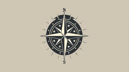 Wall Mural - compass rose and compass