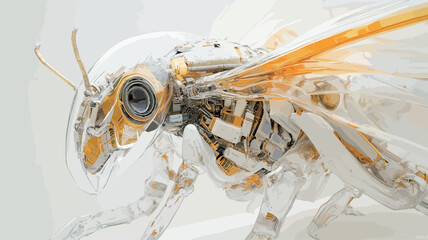 3D rendering of an artificial intelligence robot isolated on a white background