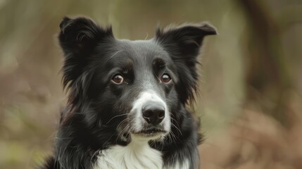 Canvas Print - A Border Collie Looking at the Camera