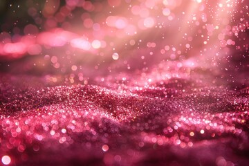 Wall Mural - Sparkling Pink Fairy Dust Background with Sun Rays