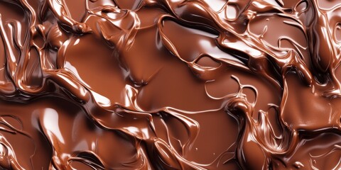 Rich, smooth melted liquid chocolate texture. Background for banner, backdrop or texture