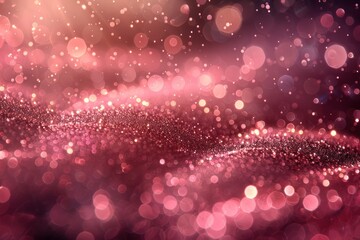 Wall Mural - Pink Bokeh with Gold Glitter and Shimmer - Abstract Background