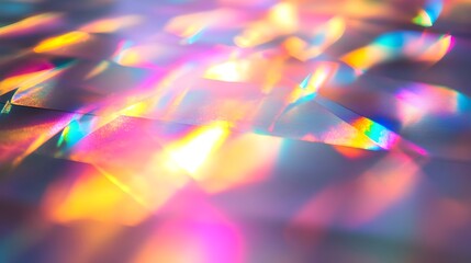 Poster - Mesmerizing holographic pattern casting a vibrant rainbow effect on a flat surface creating a captivating and futuristic digital artwork with a contemporary and innovative aesthetic