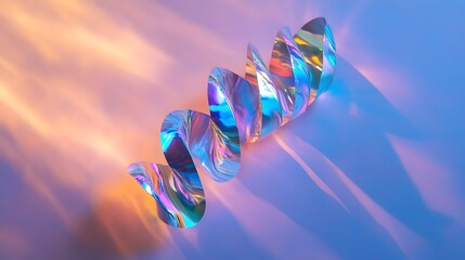 Poster - Captivating holographic sticker with a mesmerizing prismatic effect against a plain minimalist background