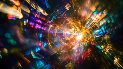 Poster - Mesmerizing Holographic Light Display with Vibrant Shifting Colors Against a Dark Background   Futuristic and Ethereal Visual Spectacle