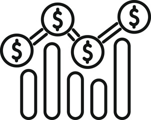 Poster - Line graph showing the dollar sign increasing with connecting lines representing financial growth