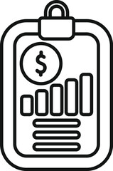 Poster - Clipboard showing financial report with dollar coin and growing bar chart icon