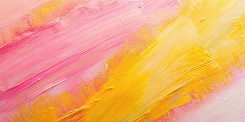 Wall Mural - abstract pastel background with pink and yellow brush strokes