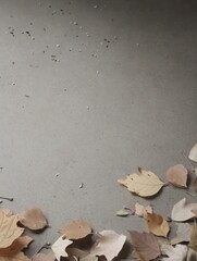 Poster - Elegant Autumn Background with Scattered Leaves and Warm Earth Tones for Seasonal Promotions